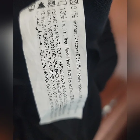 Pull&Bear‎ BlackWide Leg Pants with High Slits - Picture 9 of 9